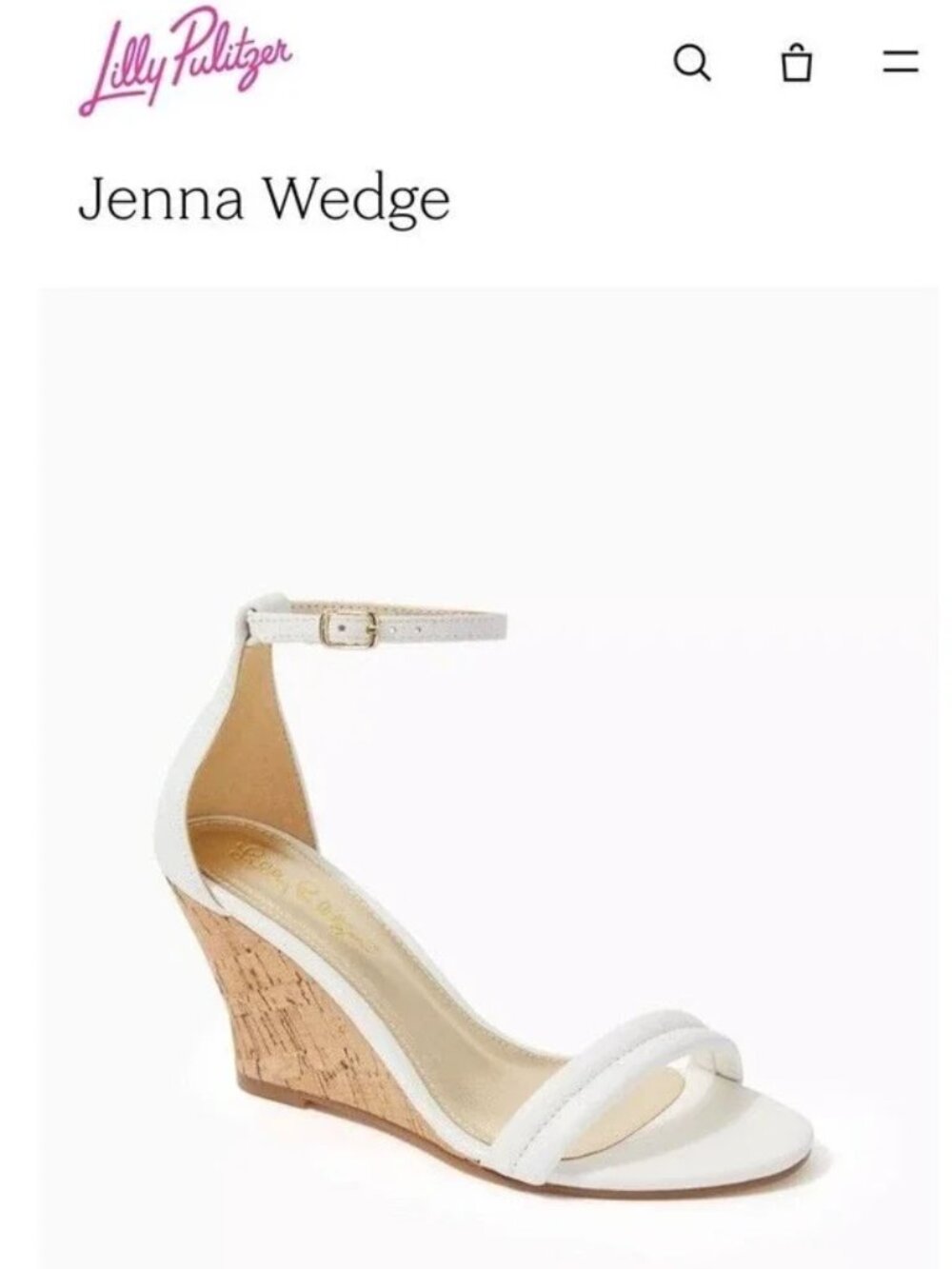 Lilly Pulitzer Wedge heels in Resort White, size 8.5